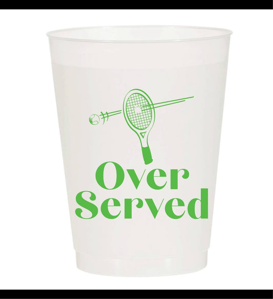 Over Served Tennis Reusable Cups (10ct)