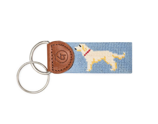 Needlepoint Yellow Lab Keychain